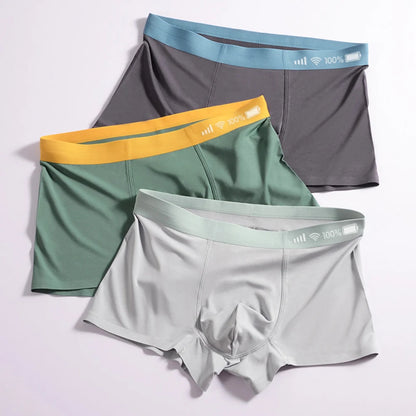 Men Underwear Middle Waist Boxers Briefs Modal U Convex Pouch Underpants Shorts Panties Seamless Breathable Sleep Bottoms