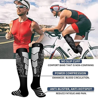 New Compression Socks 20-30mmhg High Stockings Men Women Sports Socks For Marathon Cycling Football Varicose Veins EU35-45 Meias