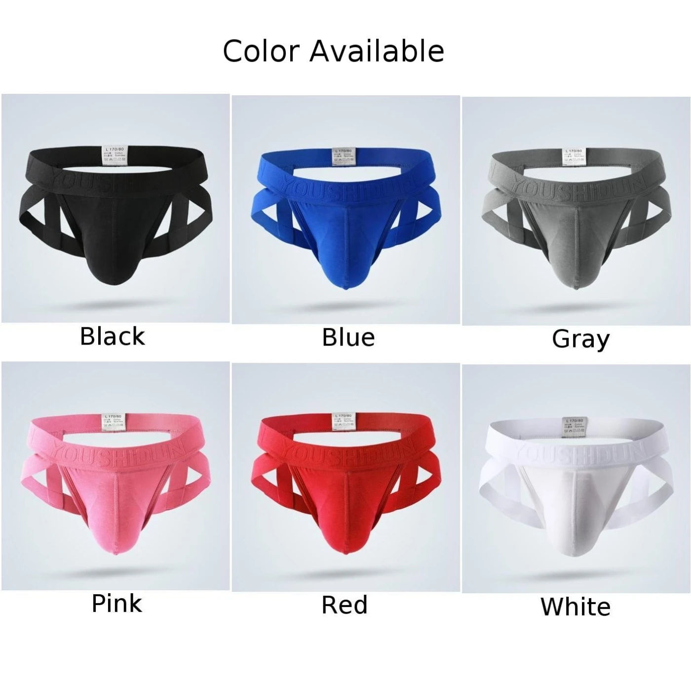 Men's Low Rise Thong Jock Strap Convex Pouch