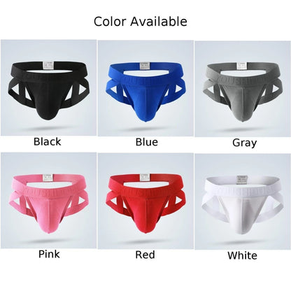 Men's Low Rise Thong Jock Strap Convex Pouch