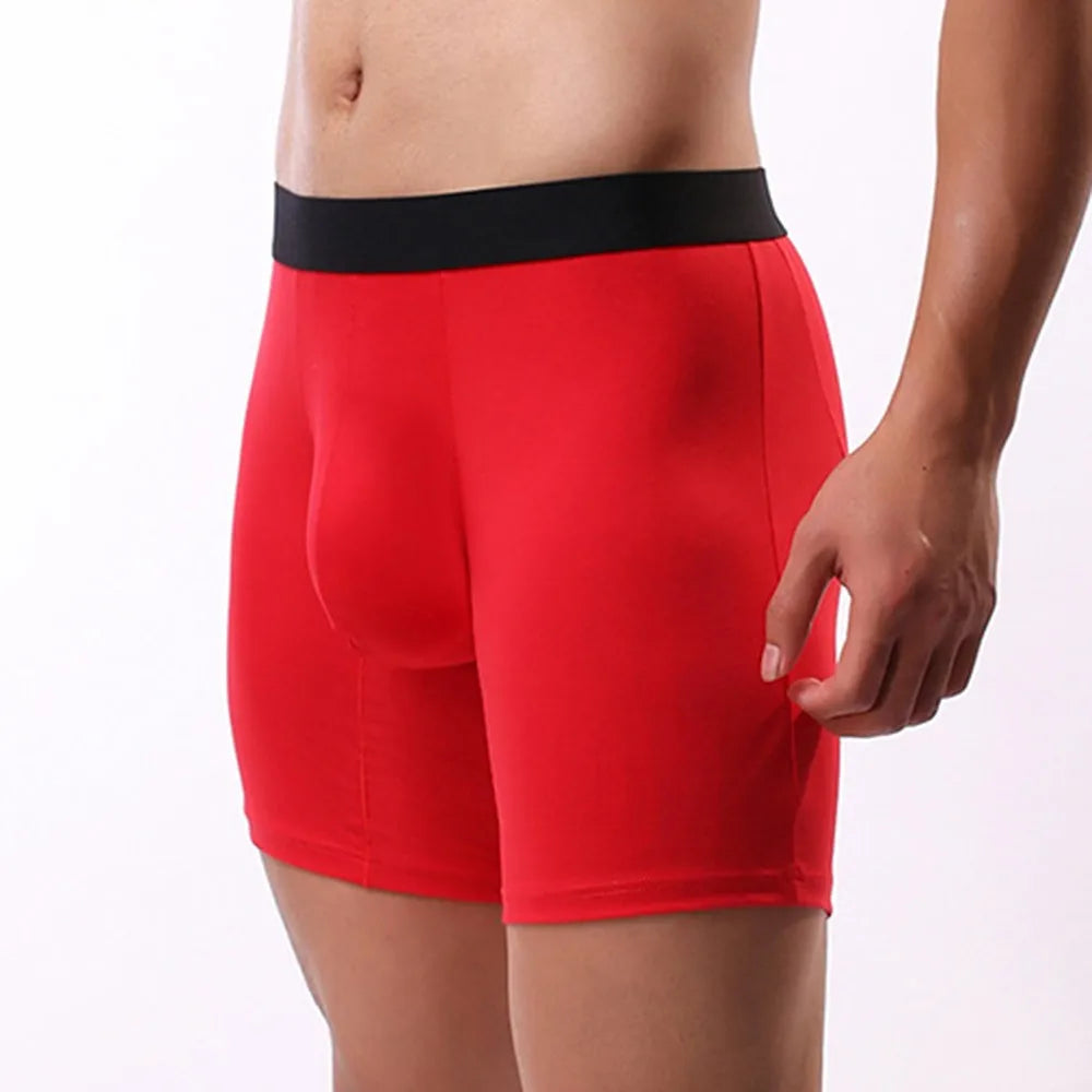 Men's Middle Leg Breathable Cotton Boxer Briefs