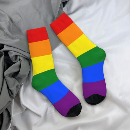 Gay Bear Paw Flag GLBT Mens Crew Socks Unisex Fun LGBT Lesbian Spring Summer Autumn Winter Dress Socks