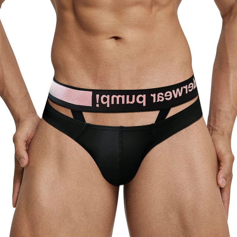 CMENIN Modal Men's Panties Sexy Double Stripe Cutout Briefs Male Gay Bikini Jockstrap Underpants Sissy Man Slip Underwear Briefs