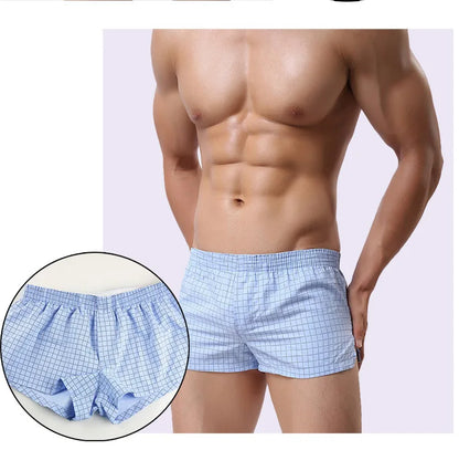 Men's and Women's Cotton Arrow Pants Soft Comfortable Home Shorts Plaid Homewear Loose Lounge Wear Summer Panties Cuecas