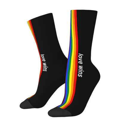 Gay Bear Paw Flag GLBT Mens Crew Socks Unisex Fun LGBT Lesbian Spring Summer Autumn Winter Dress Socks