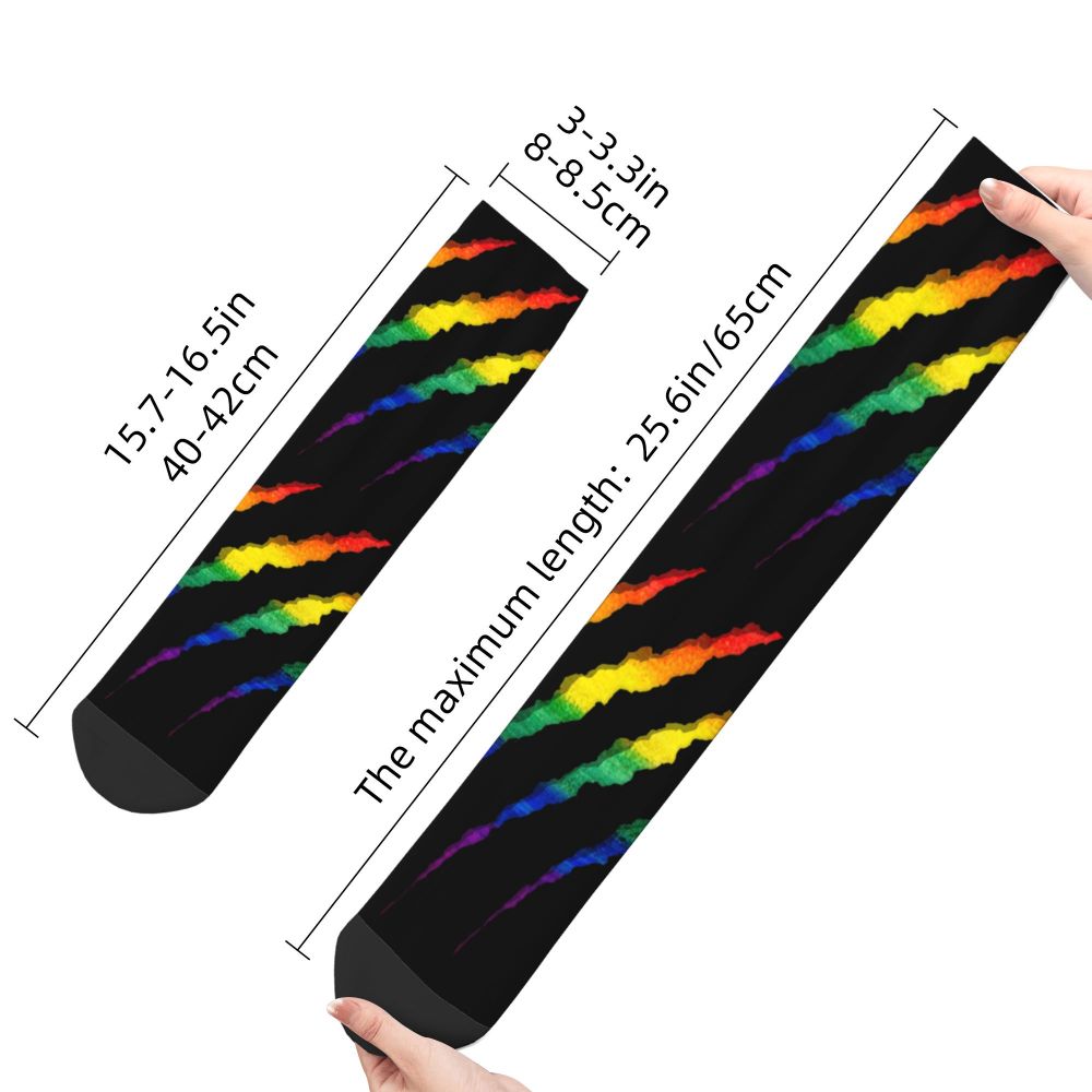 Gay Bear Paw Flag GLBT Mens Crew Socks Unisex Fun LGBT Lesbian Spring Summer Autumn Winter Dress Socks