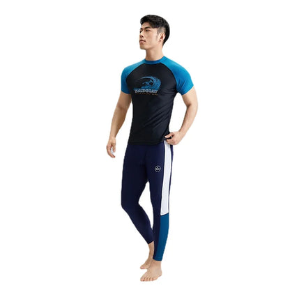 SABOLAY Men Elastic Short Sleeves Swimwear Rashguard Surf Diving Swimsuit Spearfishing Kitesurf Rash Guard Dry