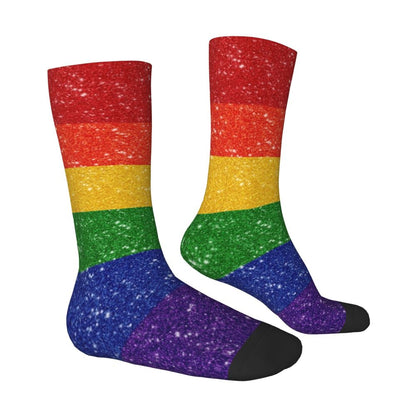 Gay Bear Paw Flag GLBT Mens Crew Socks Unisex Fun LGBT Lesbian Spring Summer Autumn Winter Dress Socks