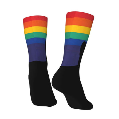 Gay Bear Paw Flag GLBT Mens Crew Socks Unisex Fun LGBT Lesbian Spring Summer Autumn Winter Dress Socks