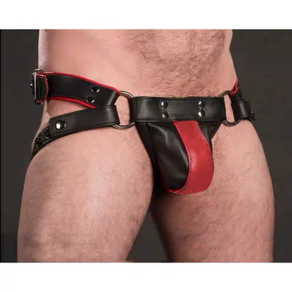 2024 Sexy Lingerie Mens Jockstrap Exotic pants Leather Harness Sexy Lingerie BDSM Bondage Fetish Gays Hombre Stage Nighclubwear