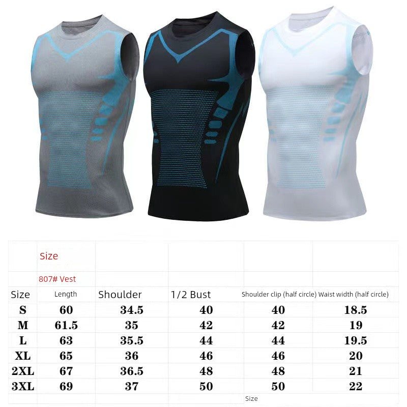 High Elastic Bodysuit Sleeveless Waistcoat Sweat Absorbing Sports Vest