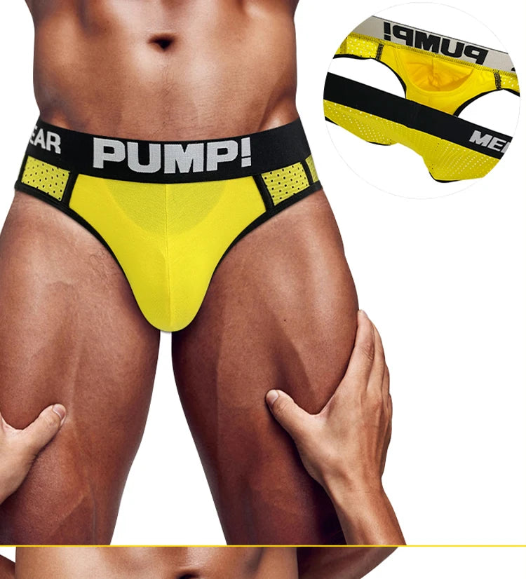 Mens Sexy Underwear Mesh Breathable Bikini Jockstraps Briefs Gay Sissy Panties Underpants Under Wear Calzoncillos Hombre