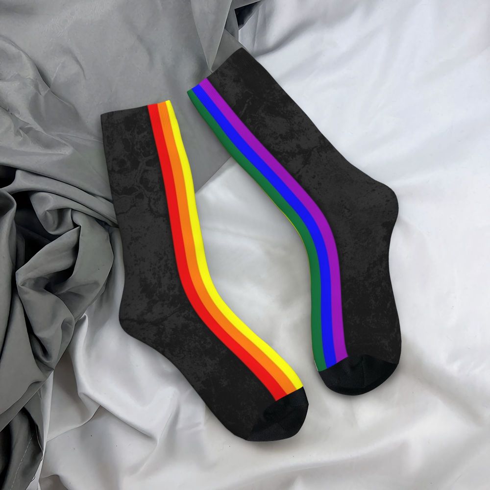 Gay Bear Paw Flag GLBT Mens Crew Socks Unisex Fun LGBT Lesbian Spring Summer Autumn Winter Dress Socks