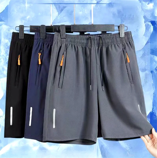 Ice Silk Shorts Quick Dry Breathable Men's Summer Thin Large Sport Running Sweat Wicking Hygroscopic Beach Casual Loose Capris