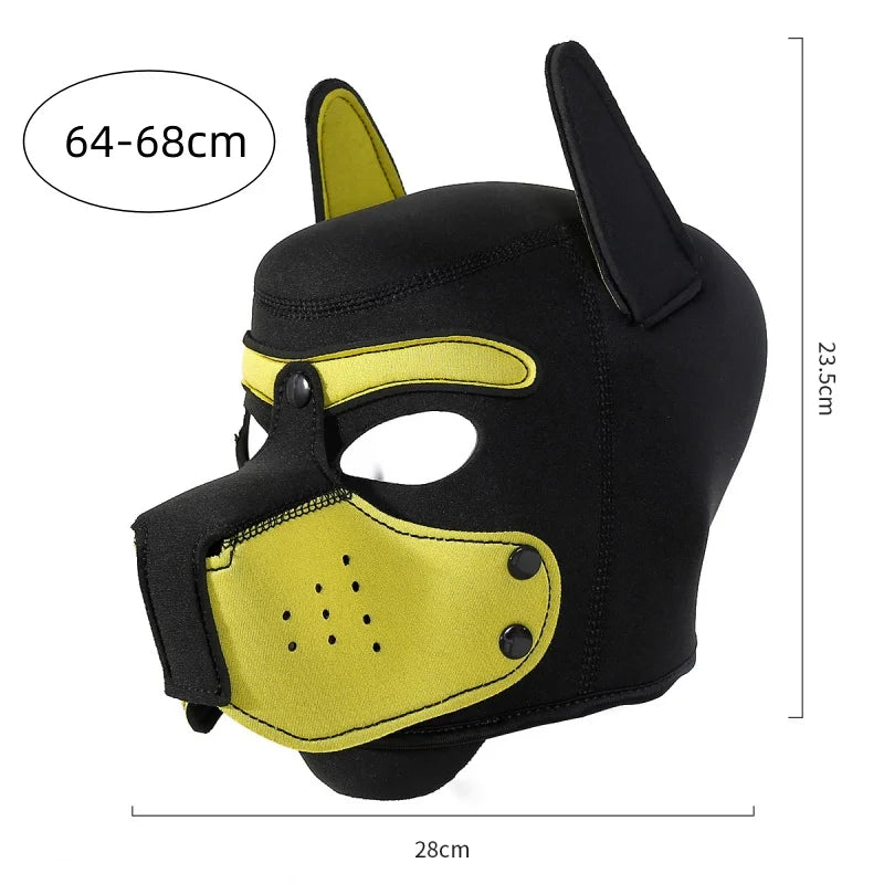 10 Colors Puppy Cosplay Costumes Increase Large Size Padded Rubber Full Head Hood Mask With Ears For Couples Dog Role Play Games