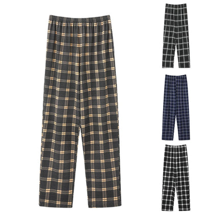 Mens Cotton Flannel Plaid Pajama Sleep Pants Lounge Bottoms Trousers Nightwear Comfort Men Winter Warm Long John