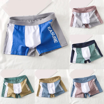 Men Boys 100% Cotton Breathable U Convex Pouch Boxer briefs