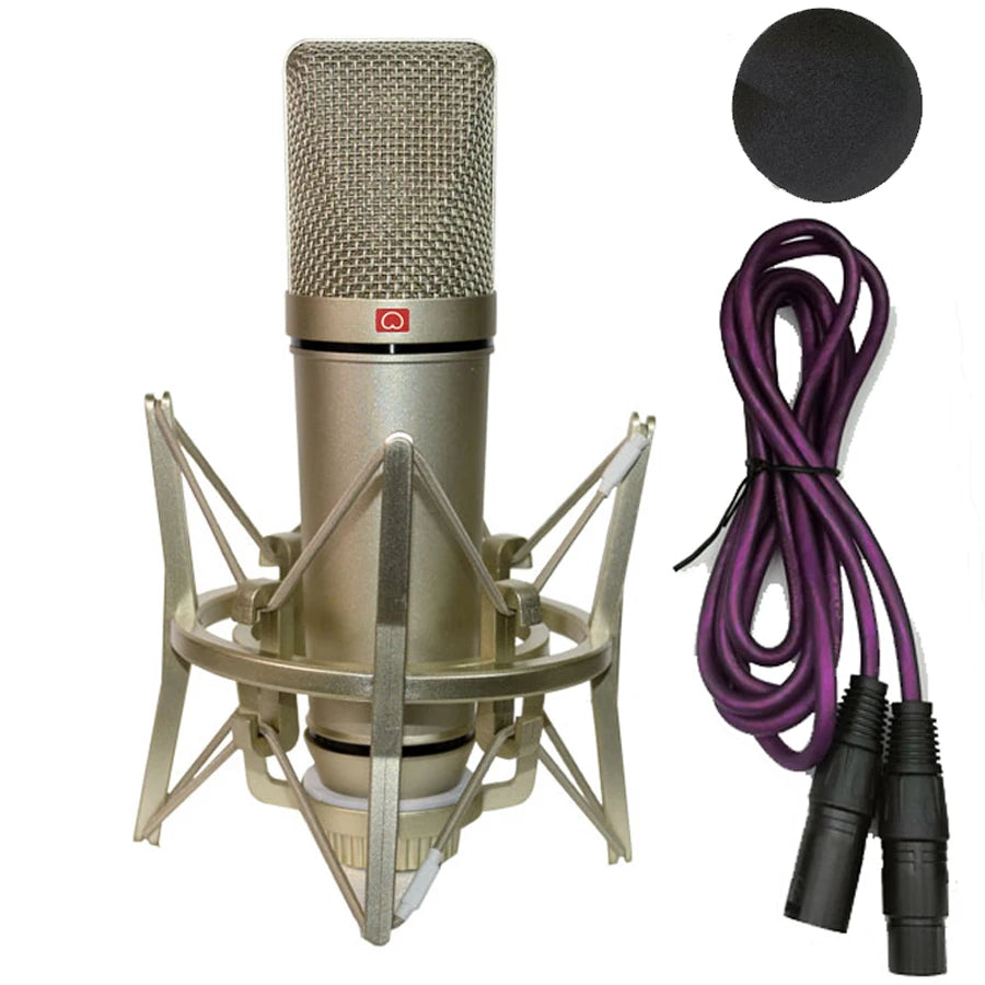 Professional Studio Condenser Microphone PC Computer Laptop Mic Singing Karaoke Streaming Wired Pro Microphn Mike Sound Mikrofon