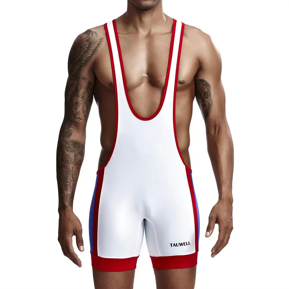 Men's Slim One Piece Bodysuit Shaper Wrestling Singlets Jumpsuits Sexy Underwear Bodywear Sports Bodybuilding Singlets Onesie