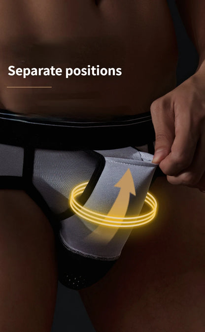 Men Bulge Enhancing Briefs Scrotum Support Penis Pouch Underwear Breathable Pocket Dick Sheath Testicle Support Panties Packer