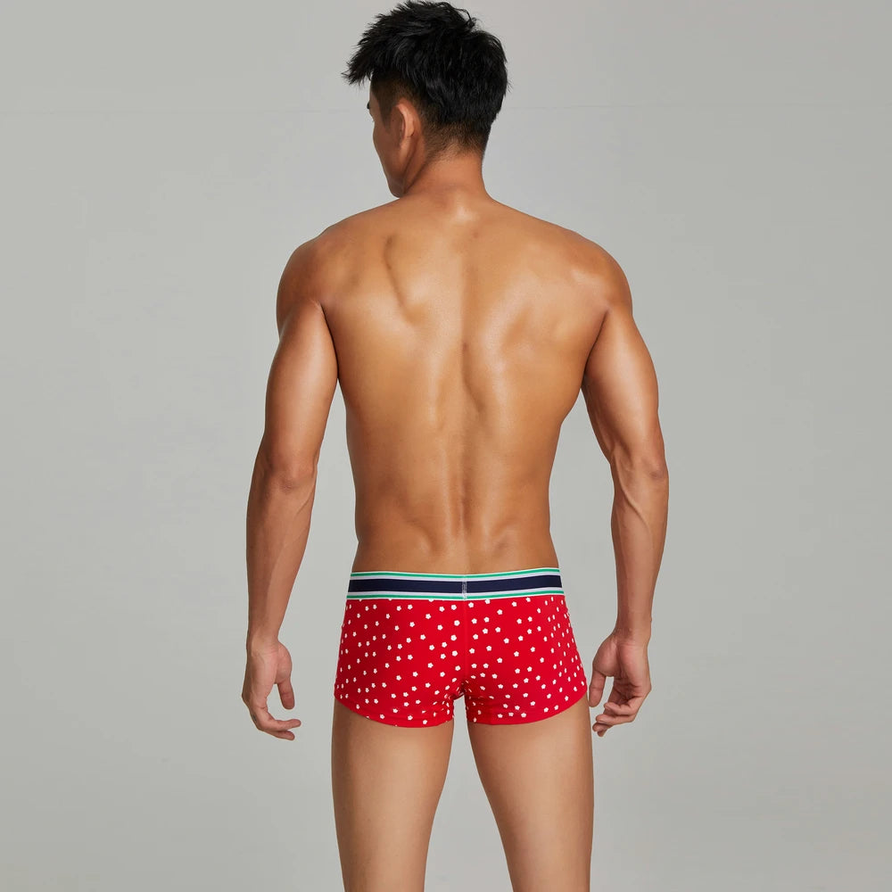 New SEOBEAN Men's Low Rise  Cotton Sexy Boxer Brief Underwear