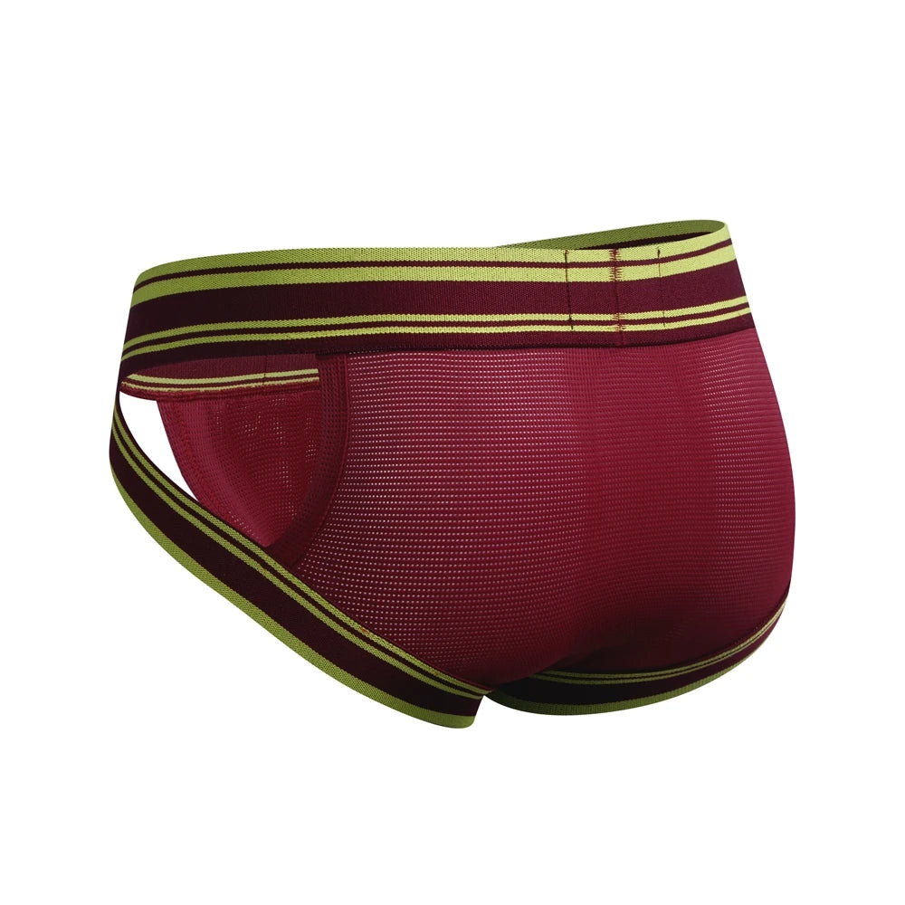 Sexy Underwear Men Briefs  Low Waist Mesh Nylon Man&