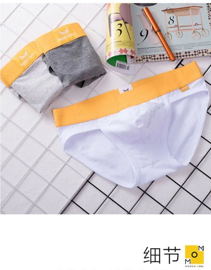 Men's underwear boxer shorts Pure cotton low waist sexy youth comfortable breathable U convex simple white boxer shorts