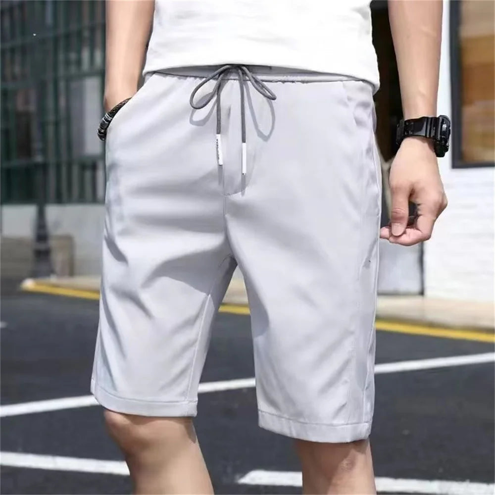 Fashion Shorts Men Pants Summer Beach Pants Casual Running Sports Shorts Streetwear Male Ice Silk Big Size Fitness Short Pants