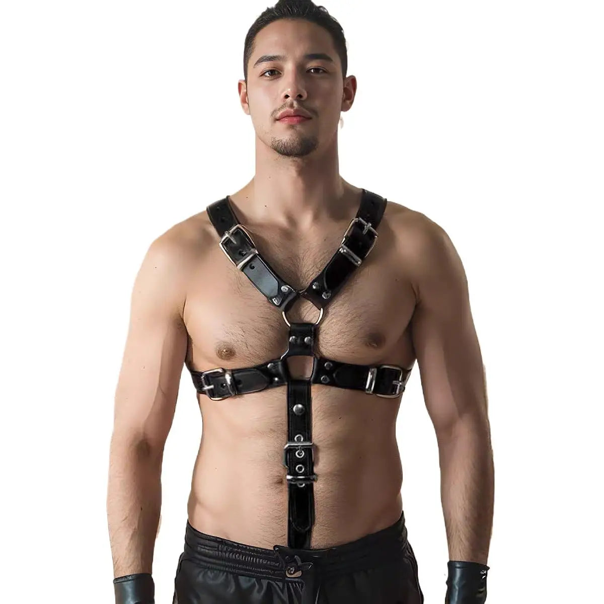 Harness Mens fetish Leather BDSM Bondage Sissy men lingeries Body Gays Hombre Stage Nighclubwear Shoulder Belt Sexual Body Chest