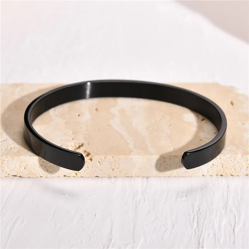 MKENDN Black Rainbow Pride Charm Cuff Bangle Bracelets for Men Women Jewelry Stainless Steel LGBT Pride Gifts Accessory