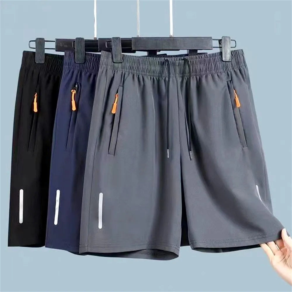 Ice Silk Shorts Quick Dry Breathable Men's Summer Thin Large Sport Running Sweat Wicking Hygroscopic Beach Casual Loose Capris