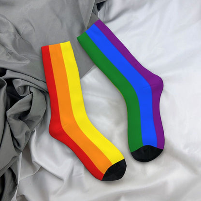 Gay Bear Paw Flag GLBT Mens Crew Socks Unisex Fun LGBT Lesbian Spring Summer Autumn Winter Dress Socks