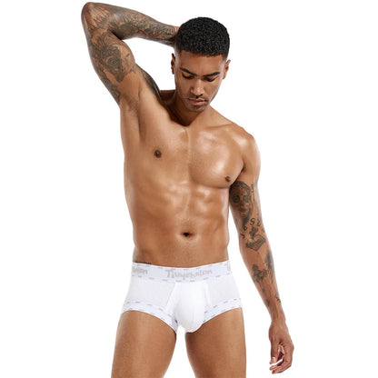 Men's Youth Ribbed Cotton  U Convex Pouch Boxer Briefs