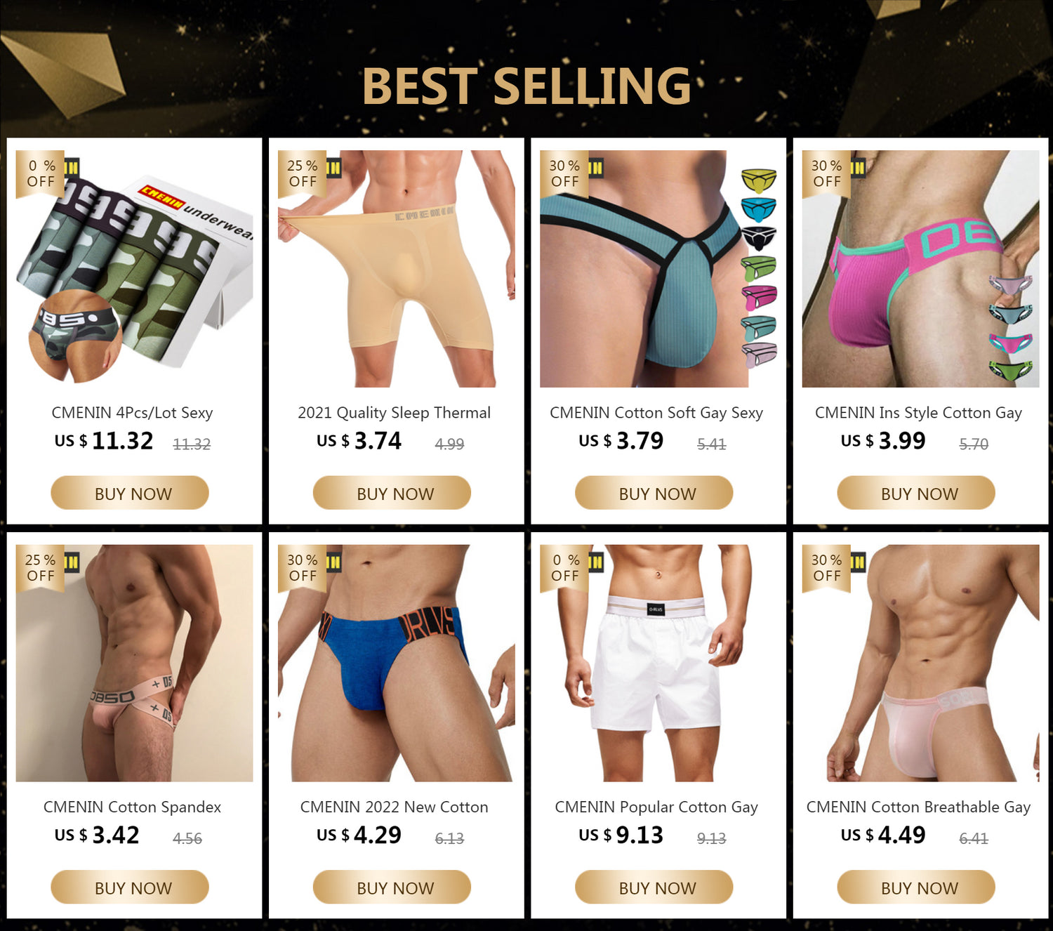 High Quality Cotton Underpants Gay Men Sexy Man&