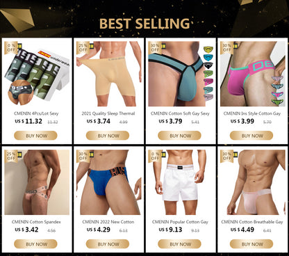 High Quality Cotton Underpants Gay Men Sexy Man's Underwear Thong Men Jockstrap Breathable Mens Thongs And G strings OR6101