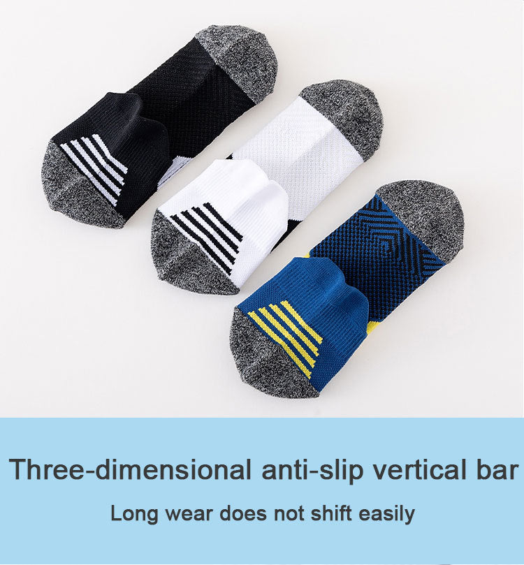 3Pair Professional Fitness Sports Socks Towel Bottom Non-Slip Running Socks Men Women Short Quick-Drying Basketball Training Sox