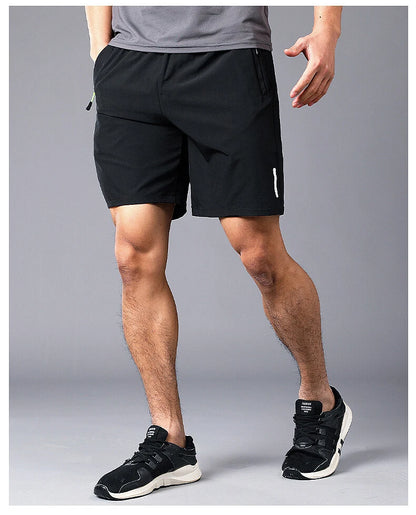 Summer Sports Shorts Men Sweatshorts Quick Dry Running Gym Beach Jogging Bottoms Men Fitness Training Pocket Zipper Shorts Pants