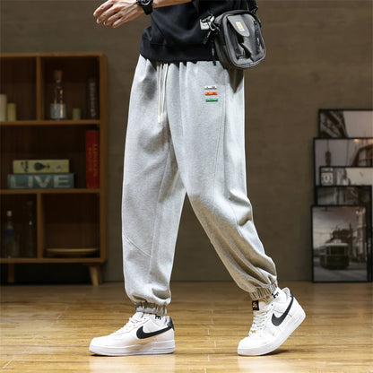 New Spring Harem Pants Men Casual Pants Comfortable Cotton Fabric Solid Sweat Trousers Straight Streetwear Oversize Size 8xl