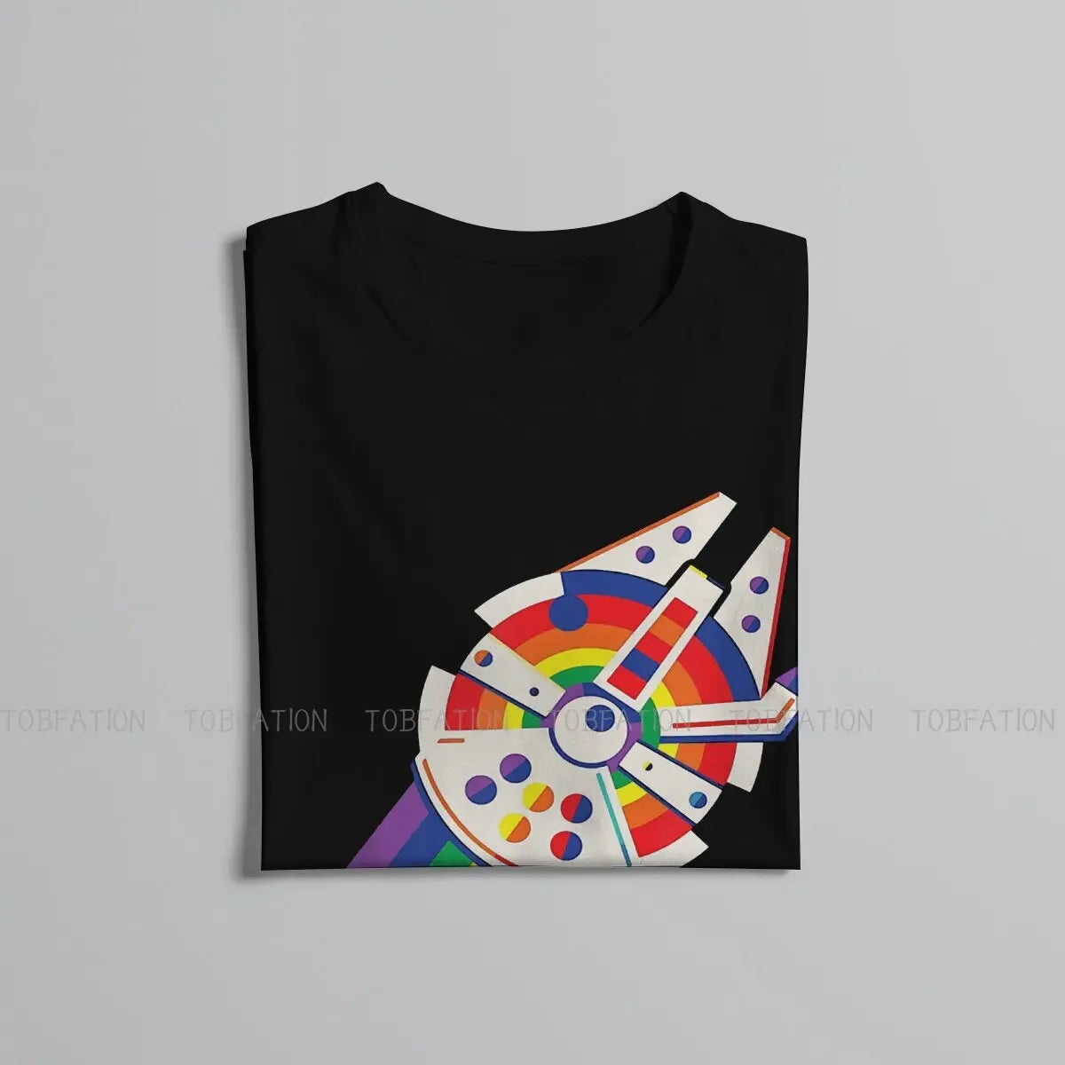 Gay LGBT Pride Love Allyship Rainbow Spaceship T Shirt Vintage Fashion High Quality Tshirt Large O-Neck  Men Clothing