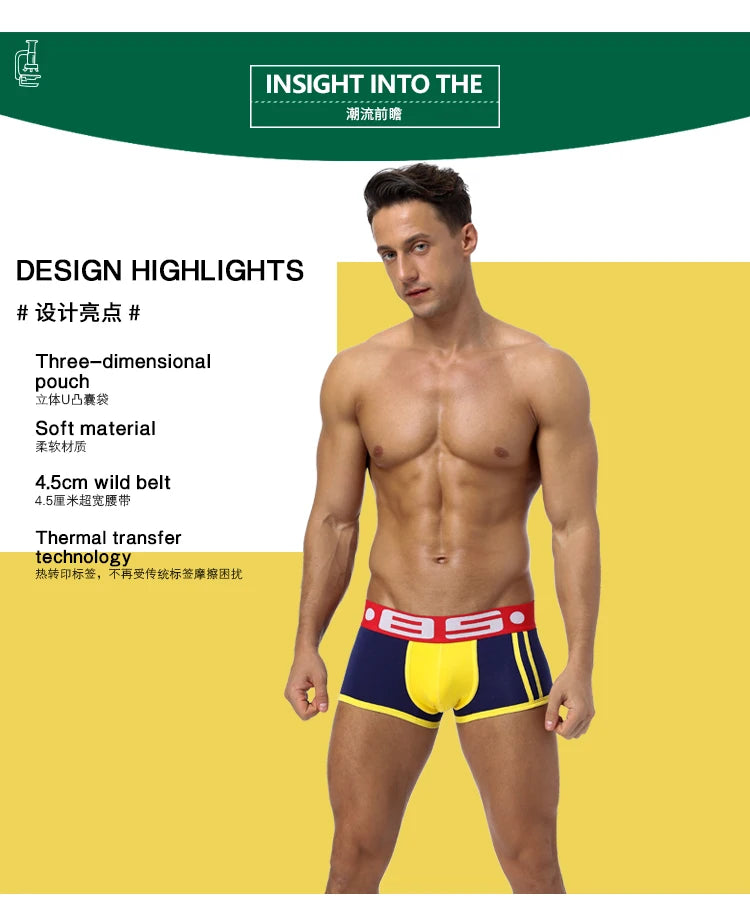 Men's Low Waist Breathable Boxer Brief