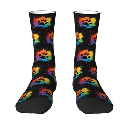 Gay Bear Paw Flag GLBT Mens Crew Socks Unisex Fun LGBT Lesbian Spring Summer Autumn Winter Dress Socks