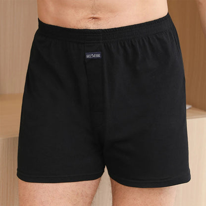 1pc Men's Cotton Solid Color Boxer Shorts High Waist Underwear Casual Loose Boxer Shorts Men Teens