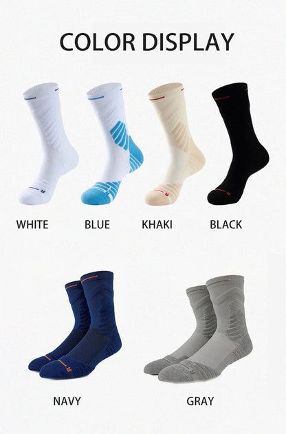 4 Pairs/Lot Professional Basketball Socks Breathable Men Mid-Tube Socks White Sports Socks Towel Bottom Men Basketball Socks