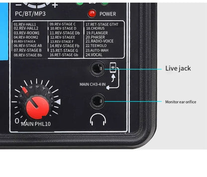 4-way Small Mixer Mobile Phone Sound Card Professional Live Broadcast Mixer Recording Equipment Bluetooth Digital Audio Mixer