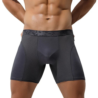 Mens Boxer Briefs 3D Pouch Bracing Cooling Moisture Wicking Underwear Soft Breathable Elastic Waistband Underpants