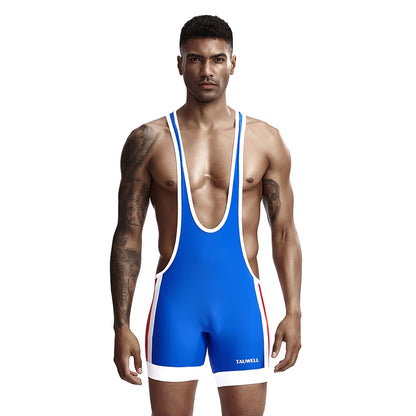 Men's Slim One Piece Bodysuit Shaper Wrestling Singlets Jumpsuits Sexy Underwear Bodywear Sports Bodybuilding Singlets Onesie