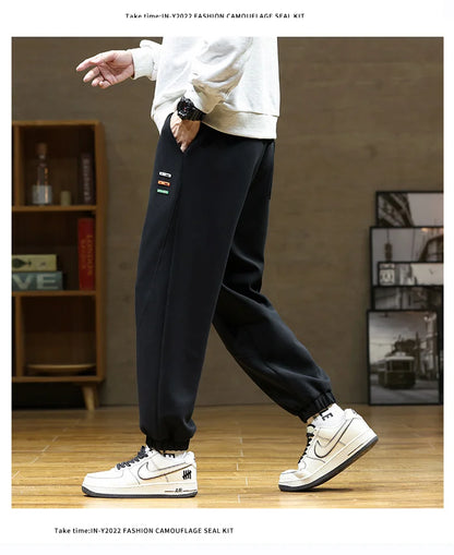 New Spring Harem Pants Men Casual Pants Comfortable Cotton Fabric Solid Sweat Trousers Straight Streetwear Oversize Size 8xl