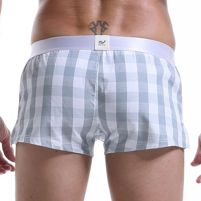 Men Cotton Boxers Shorts Loose Multicolor Male Plaid Underwear Homewear Comfortable Arrow Pants