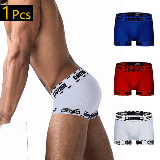 Men's Sports Boxer Briefs Sexy Low Waist Fit Pure Cotton Pit Cloth Trendy Lift Jacquard Belt Sexy Fashion Mens, Young Mens Underwear