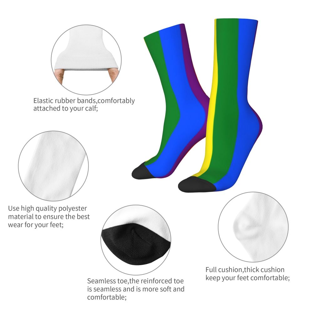 Gay Bear Paw Flag GLBT Mens Crew Socks Unisex Fun LGBT Lesbian Spring Summer Autumn Winter Dress Socks